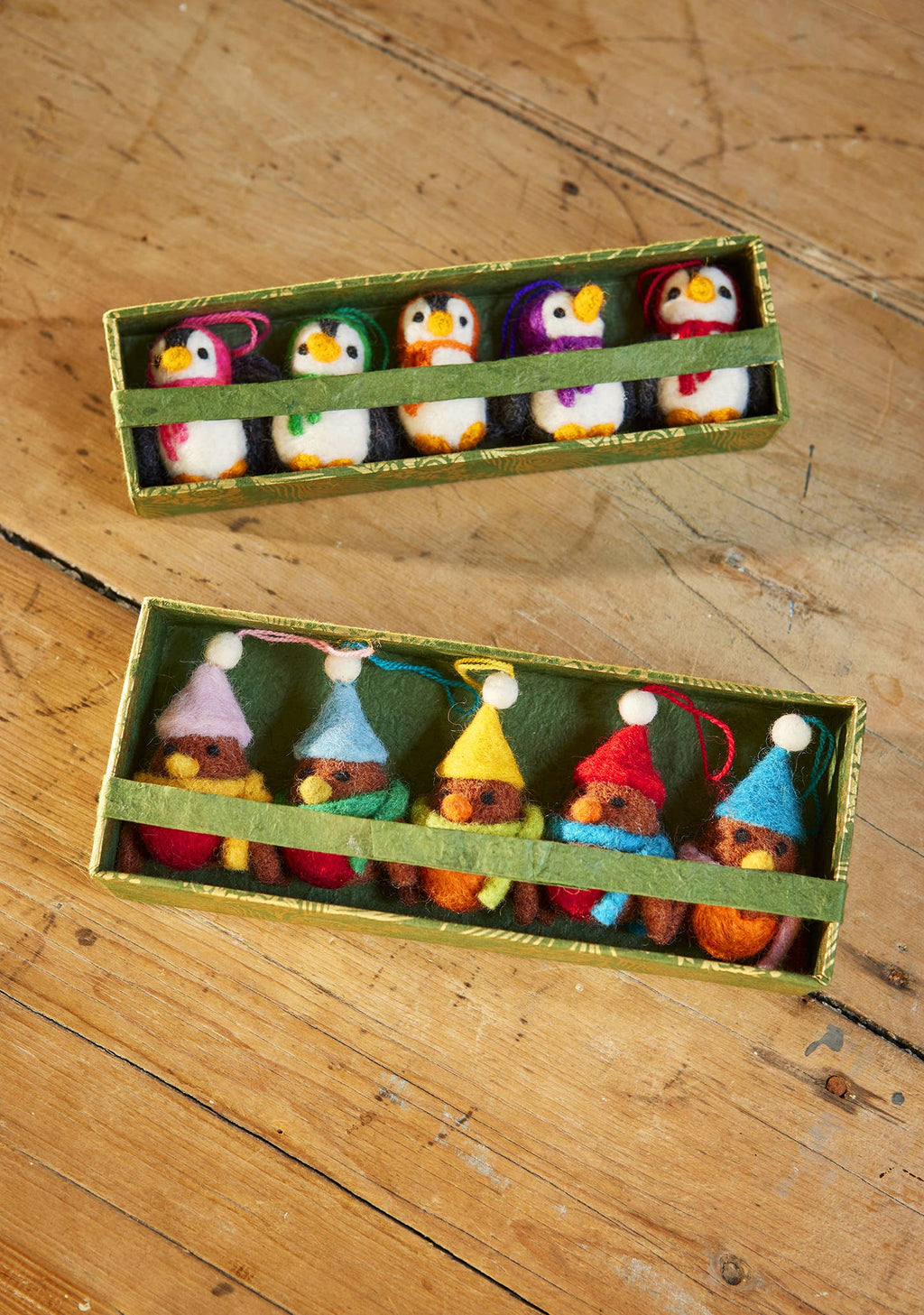 Set of 5 Hanging Felt Penguin Decorations