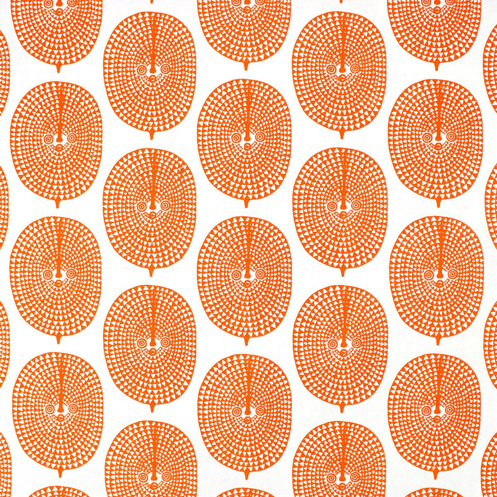 Pattern of orange circular shapes on a white background