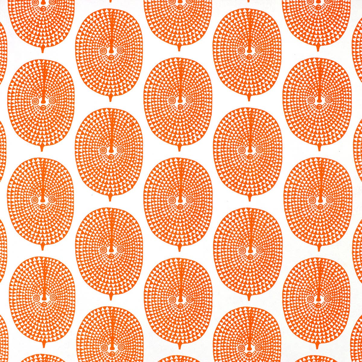 Pattern of orange circular shapes on a white background