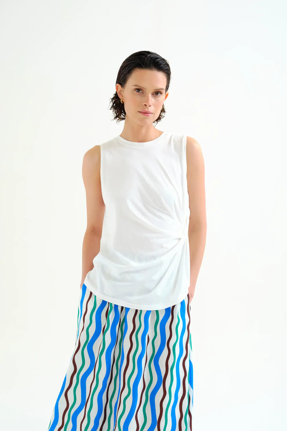 100% cotton draped t-shirt