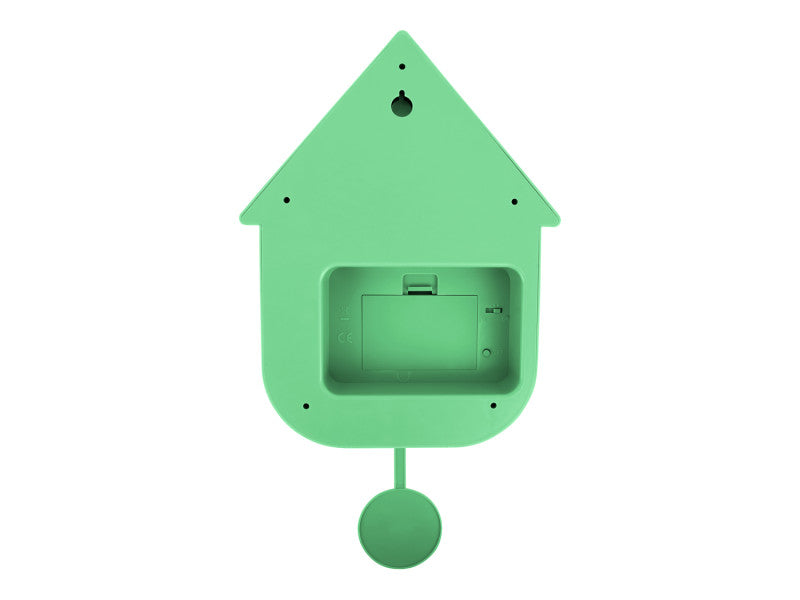 Green cuckoo clock product on a white background