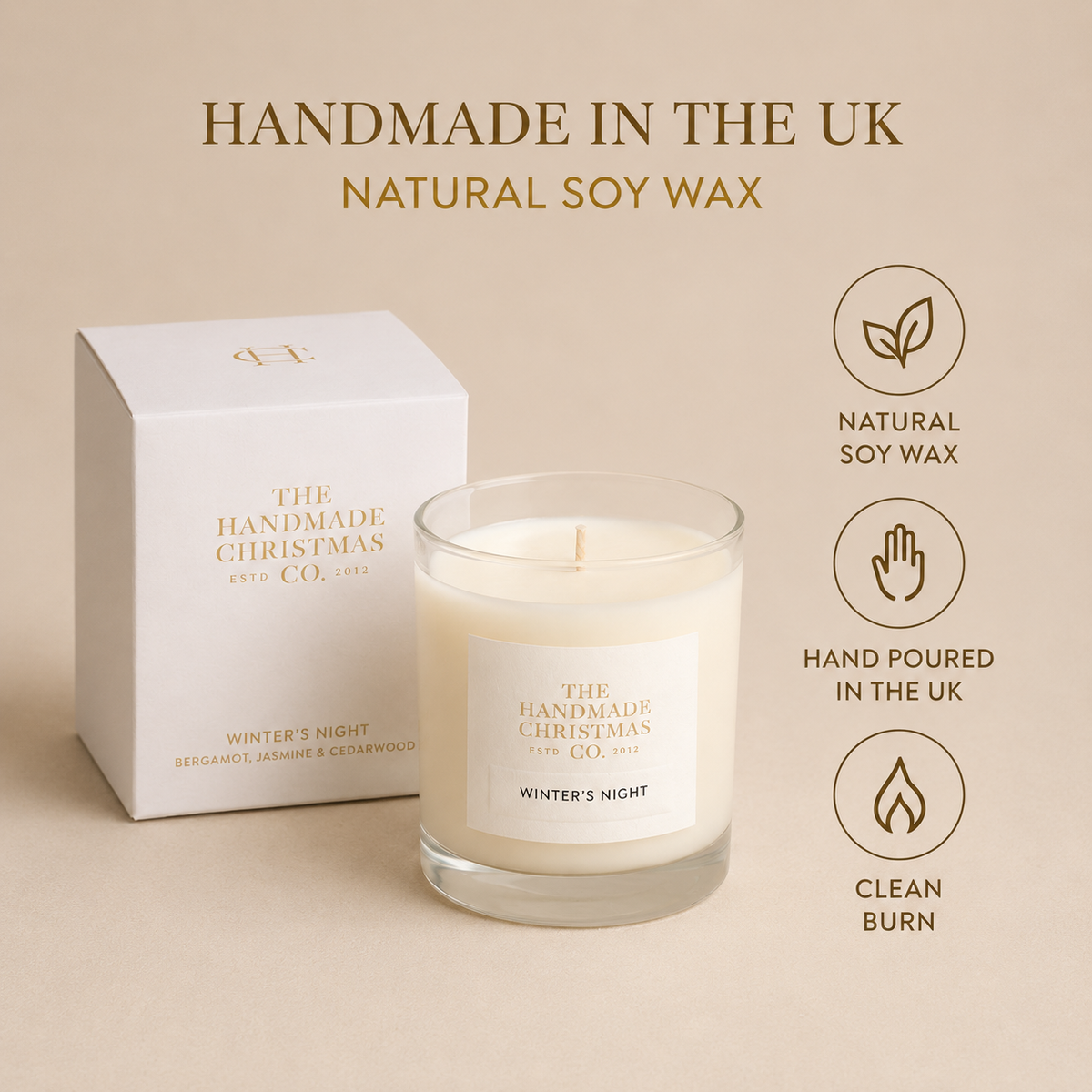Luxury Handmade Soy Wax Christmas Candle - Winter’s Night