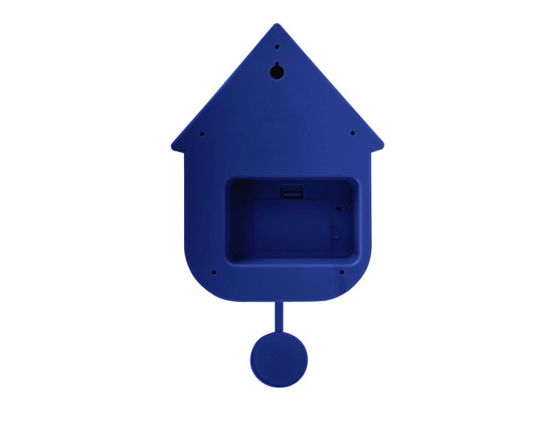 Blue cuckoo clock on a white background