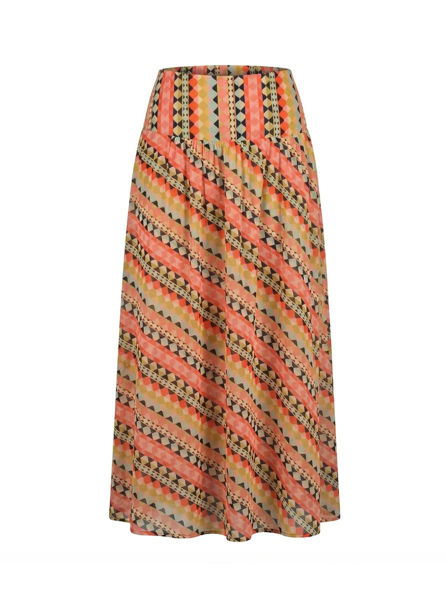 DALSTON COTTON MAXI SKIRT IN GEOMETRIC PRINT