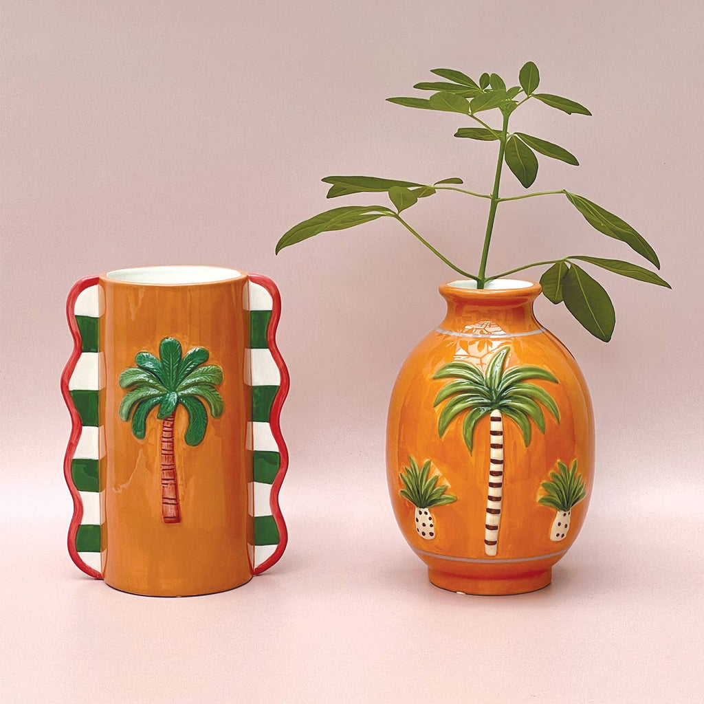 Orange Palm Vase