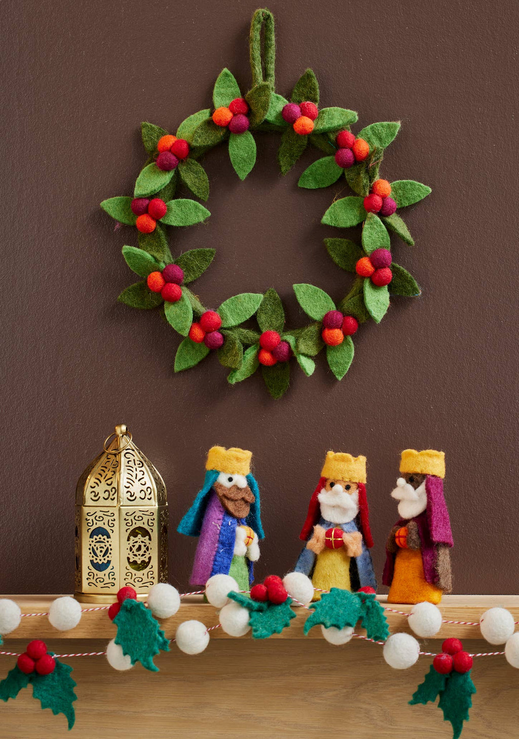 Namaste Felt Berry Wreath Small