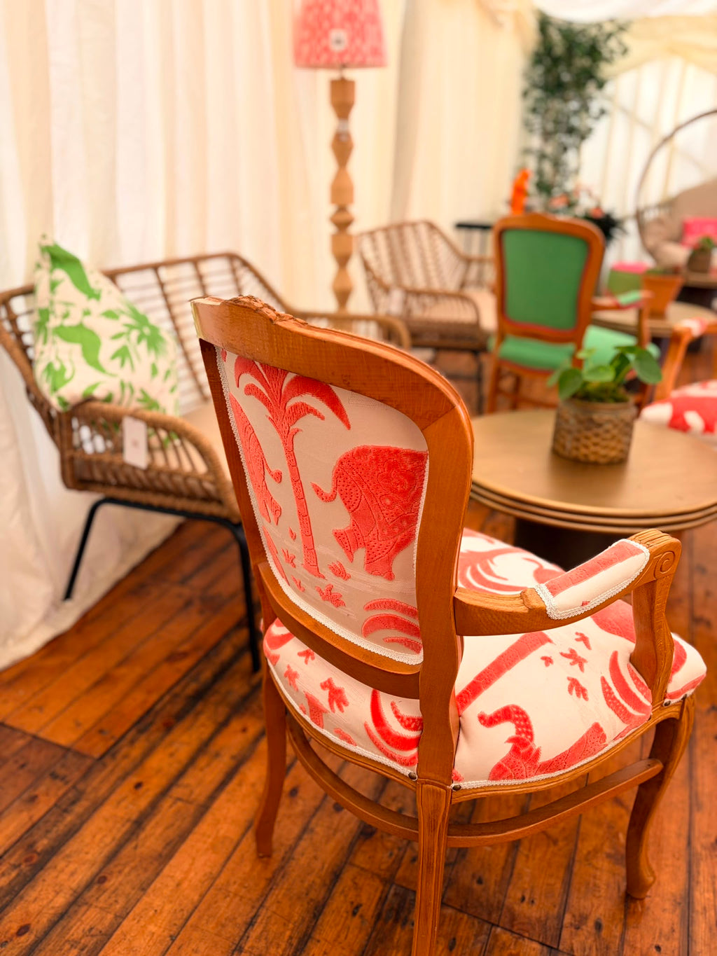 Thibaut Coral  Elephant Chair