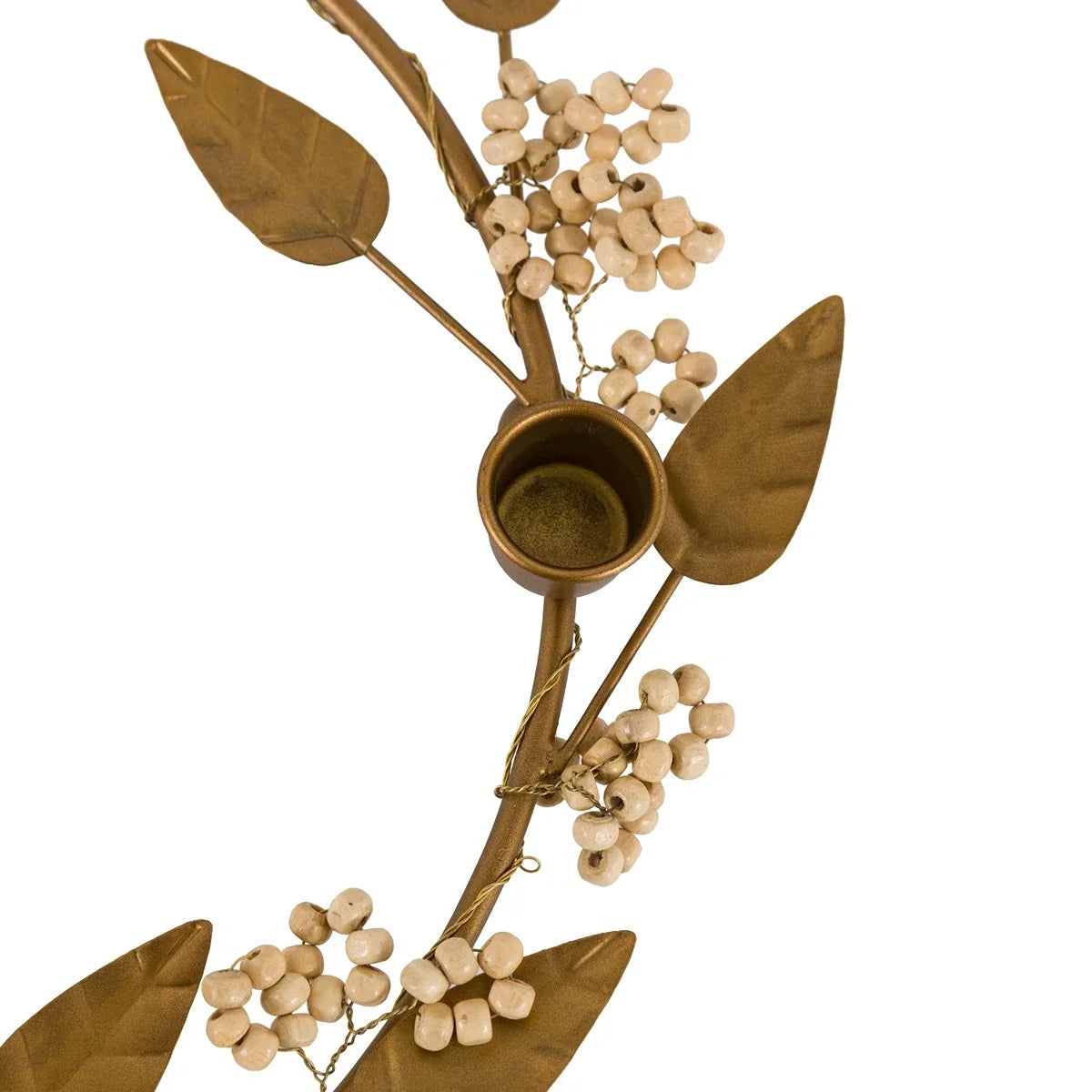 Gallery, Woodland Berry Leaf Candle Ring Gold