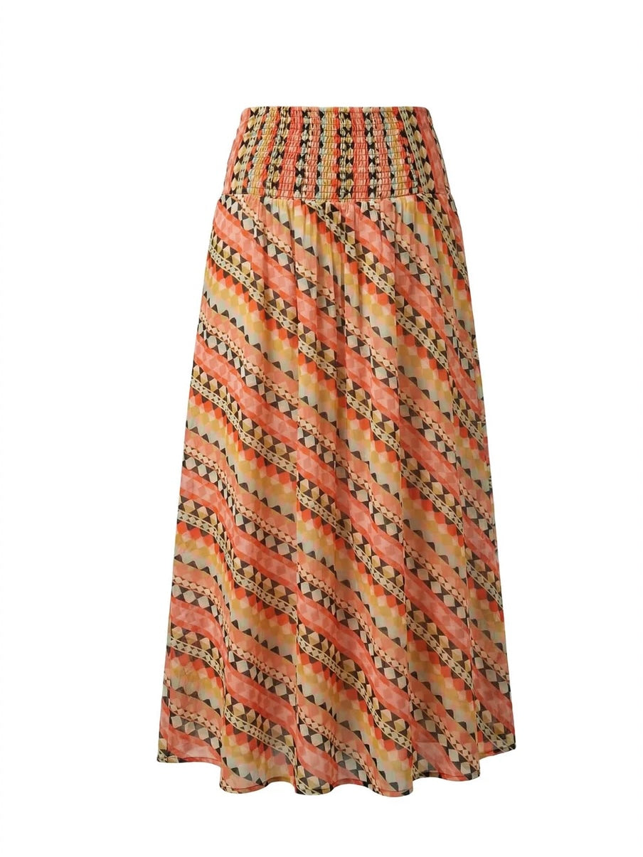 DALSTON COTTON MAXI SKIRT IN GEOMETRIC PRINT