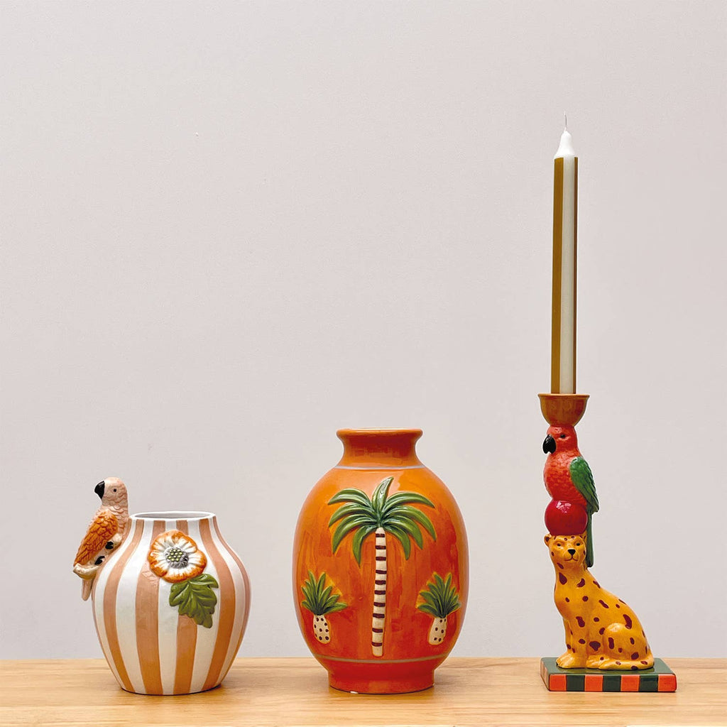 Orange Palm Vase