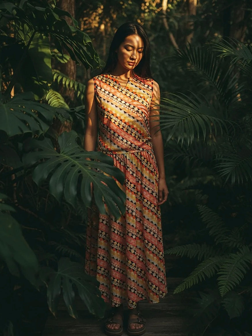DALSTON COTTON MAXI SKIRT IN GEOMETRIC PRINT