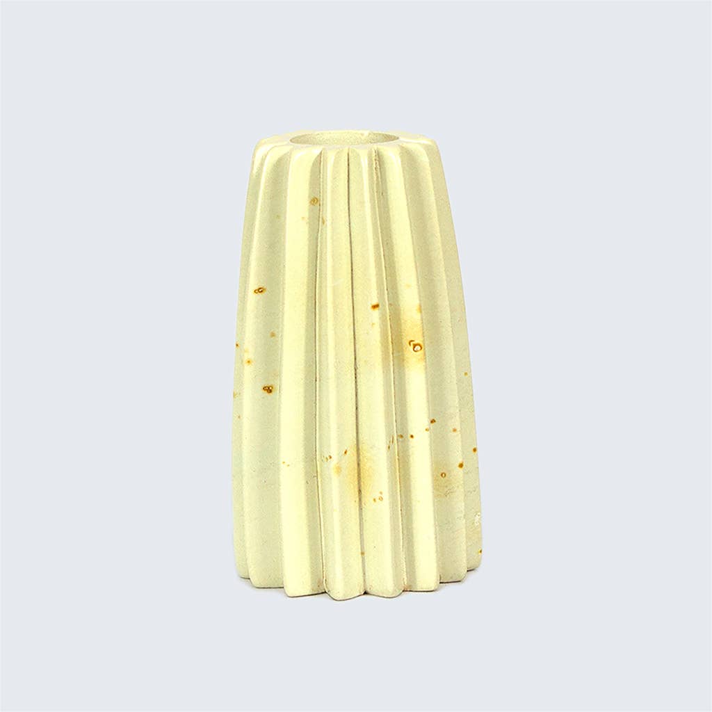 soapstone candle holder in yellow 
