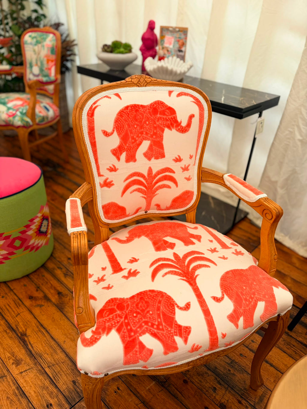Thibaut Coral  Elephant Chair