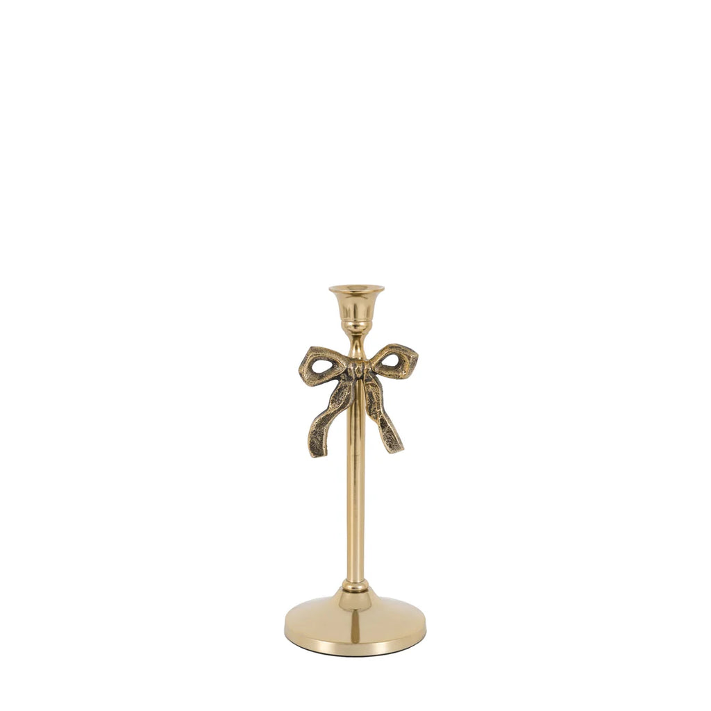 Gallery, Bow Dinner Candle Holder Gold