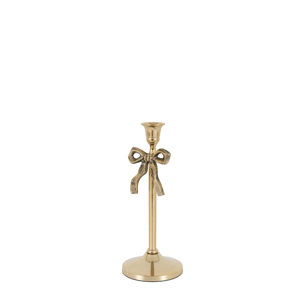 Gallery, Bow Dinner Candle Holder Gold