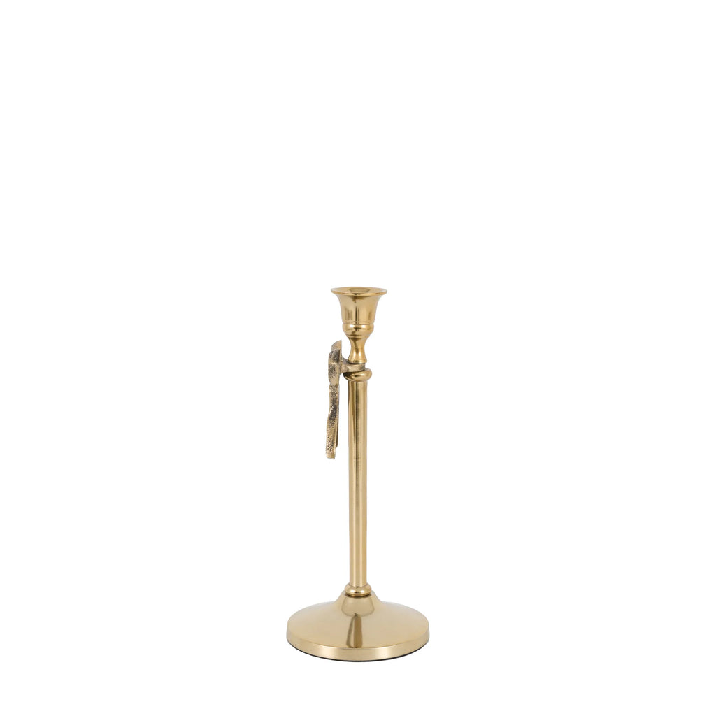 Gallery, Bow Dinner Candle Holder Gold
