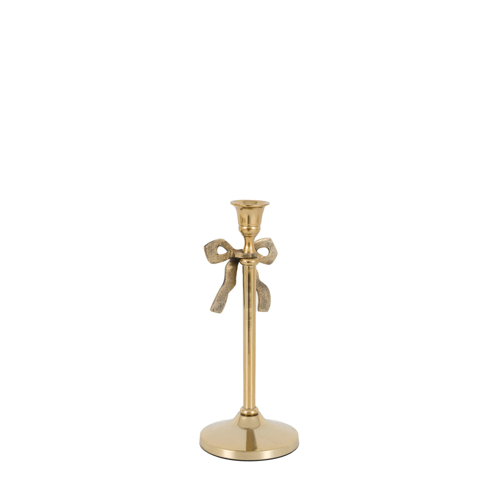 Gallery, Bow Dinner Candle Holder Gold