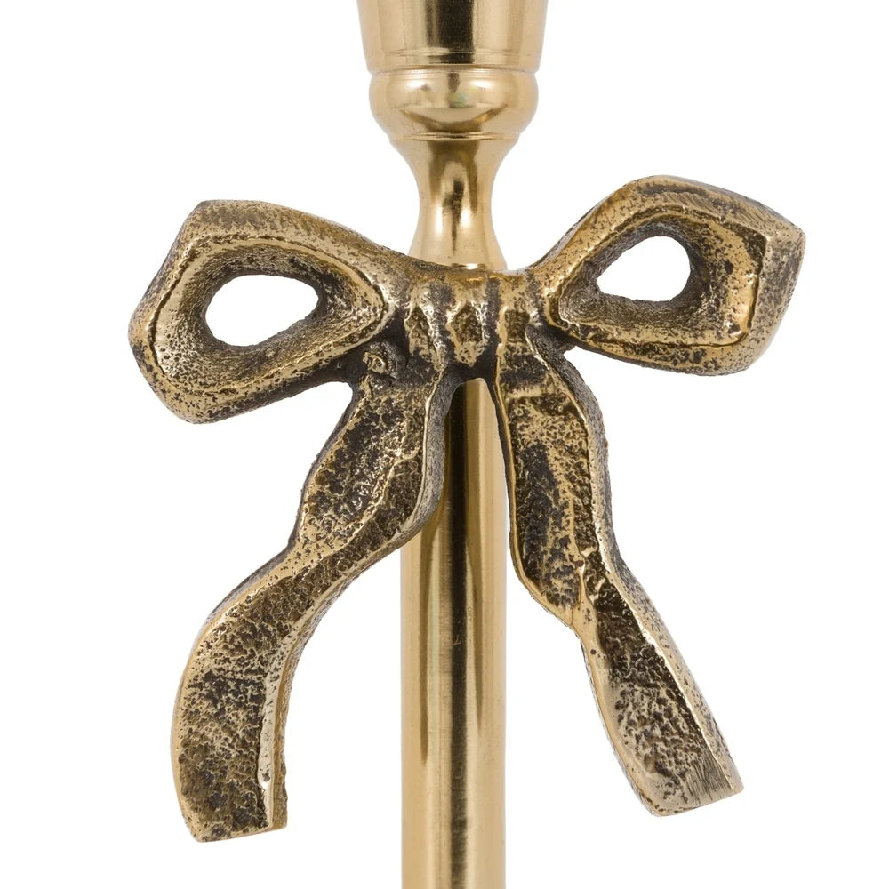 Gallery, Bow Dinner Candle Holder Gold