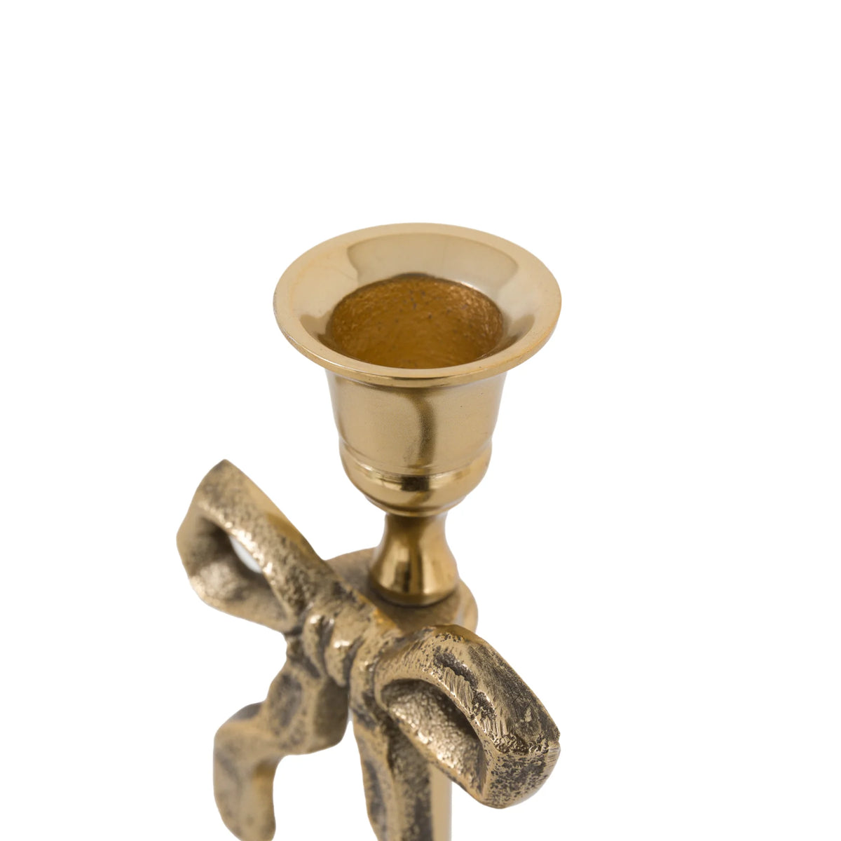 Gallery, Bow Dinner Candle Holder Gold