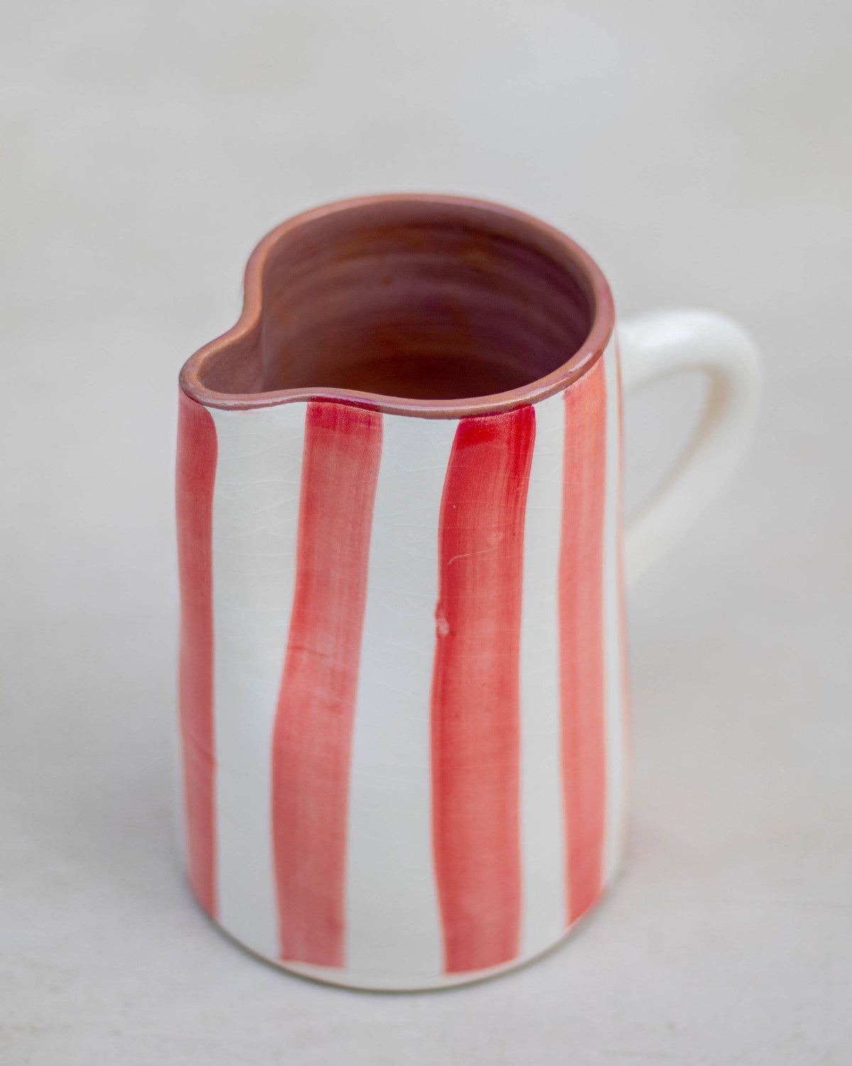 Hand Painted Moroccan Striped Ceramic Jug