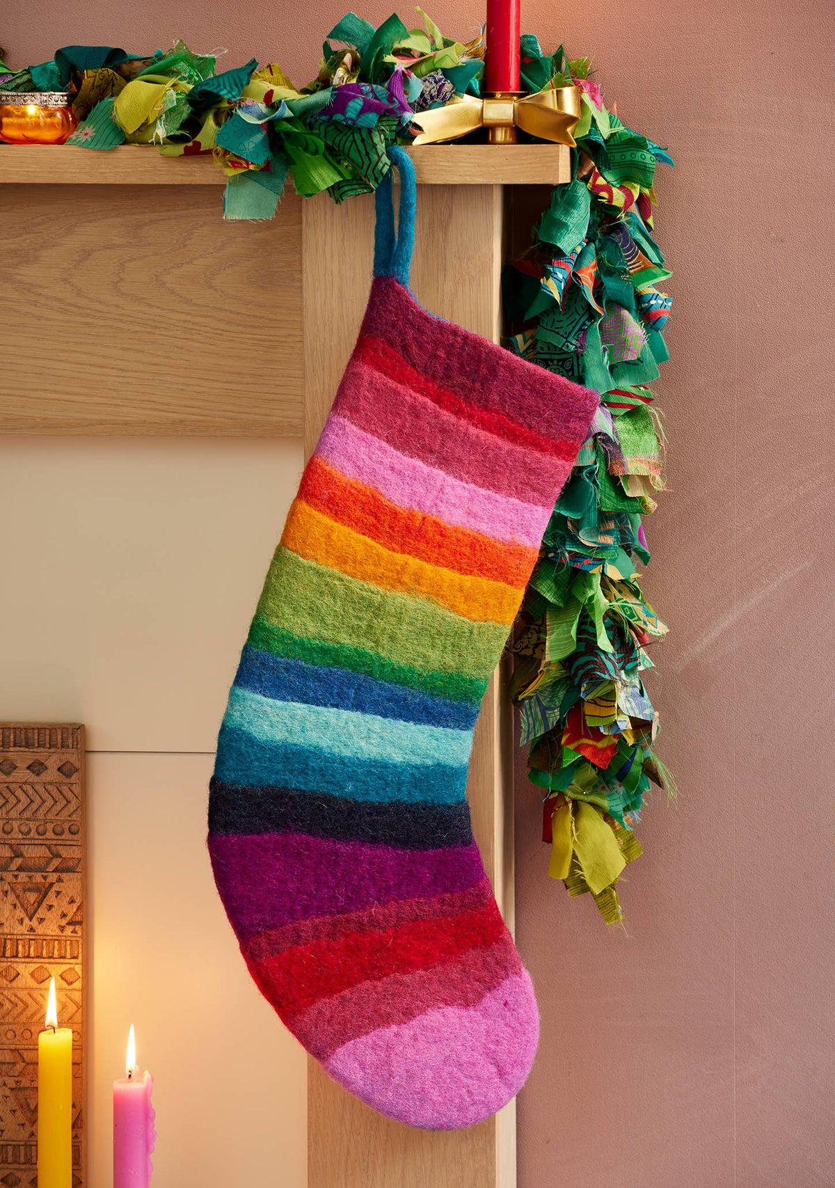 Namaste Felt Rainbow Stocking