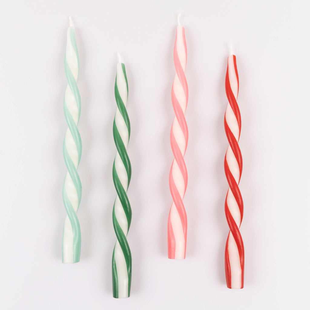 Assorted Stripe Twist Candles