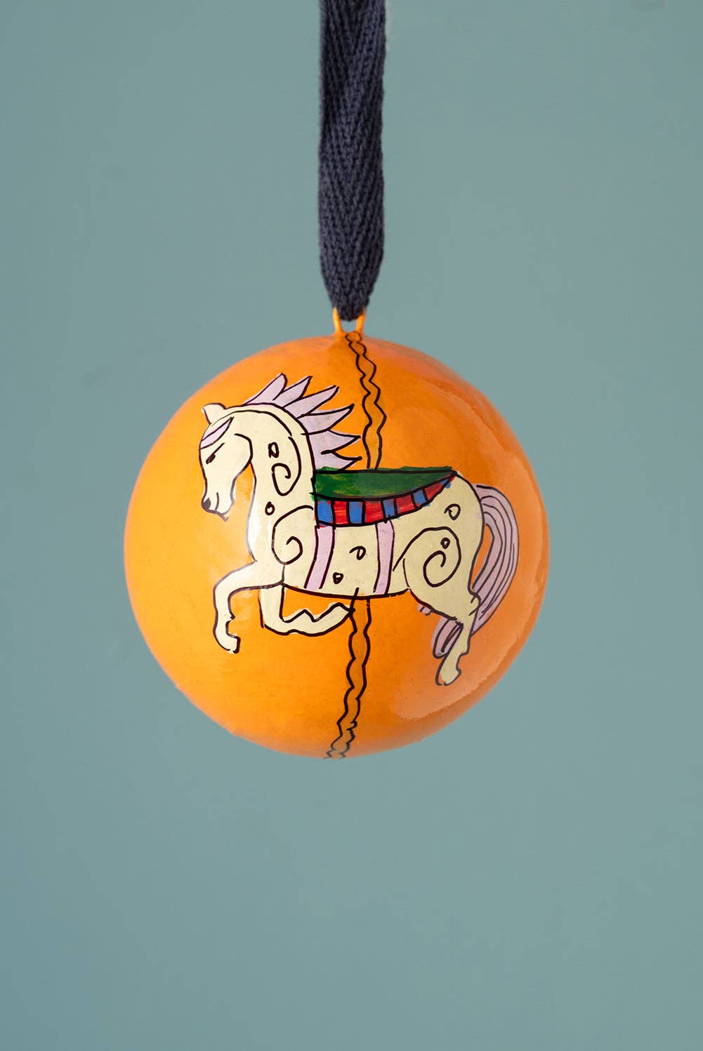 Daisy Snow Horse Carousel Bauble