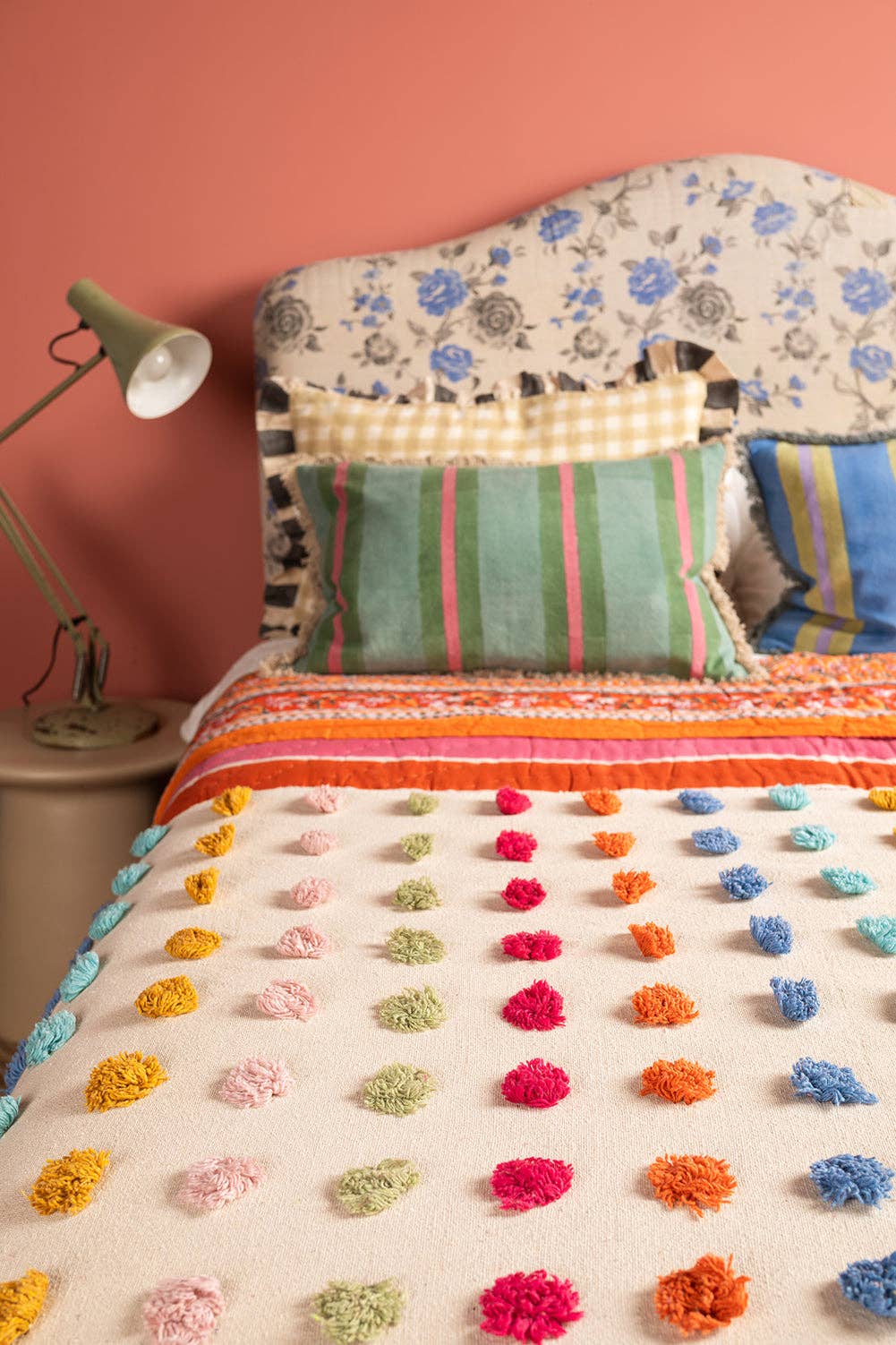 Handwoven 100% Recycled Pom Pom Throw
