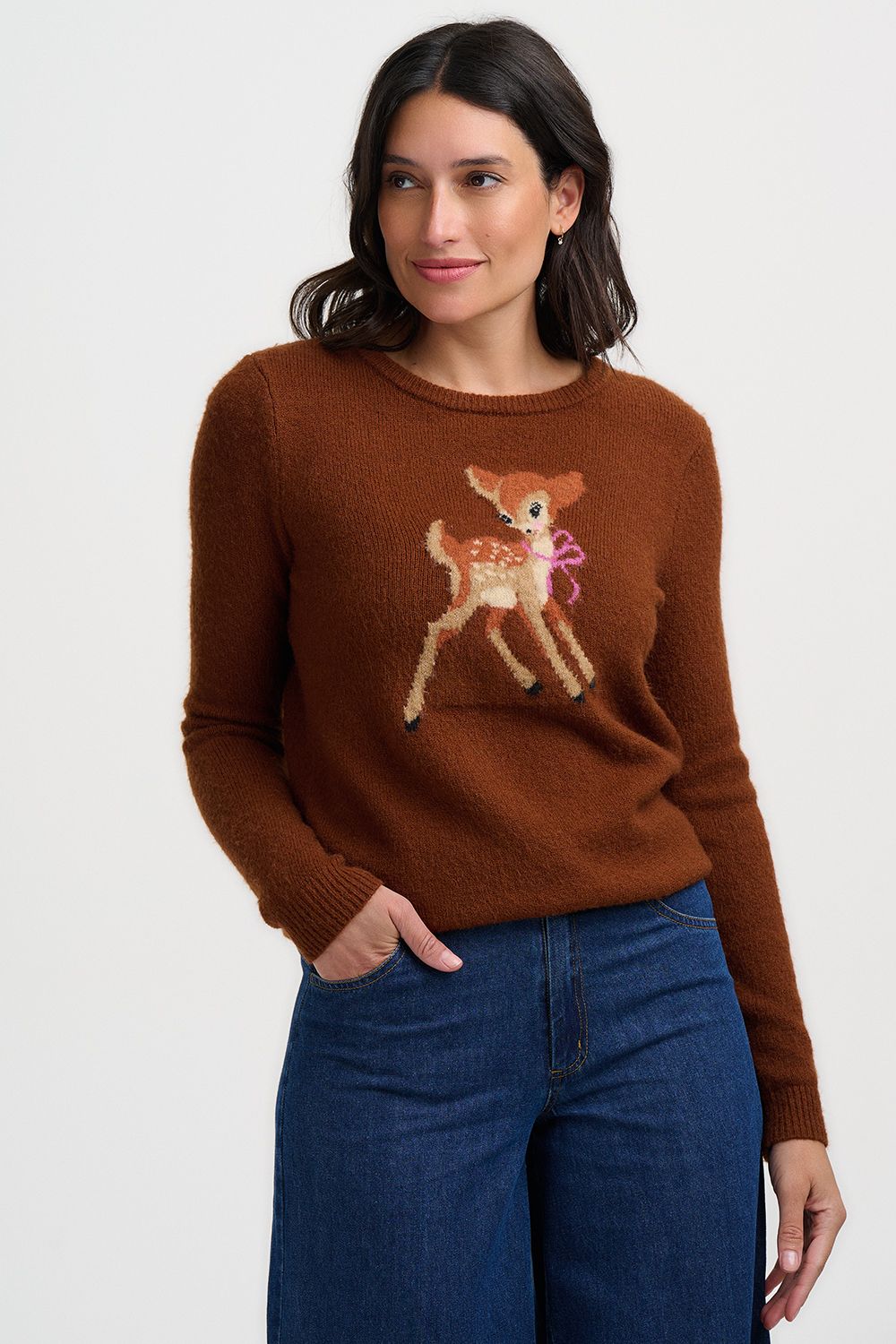 Sugarhill Brighton Kia Baby Deer Jumper - Vintage Brown
