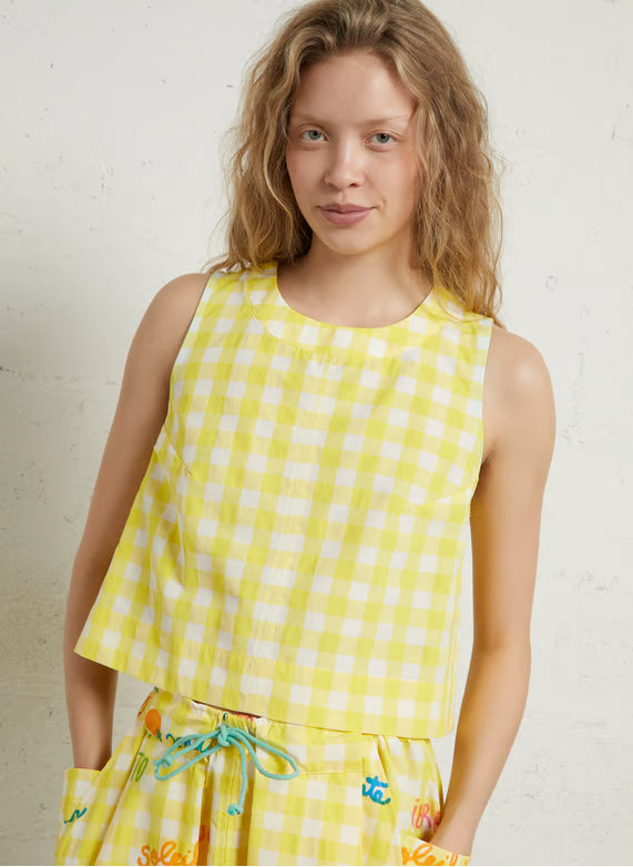 Dr Bloom yellow checked top