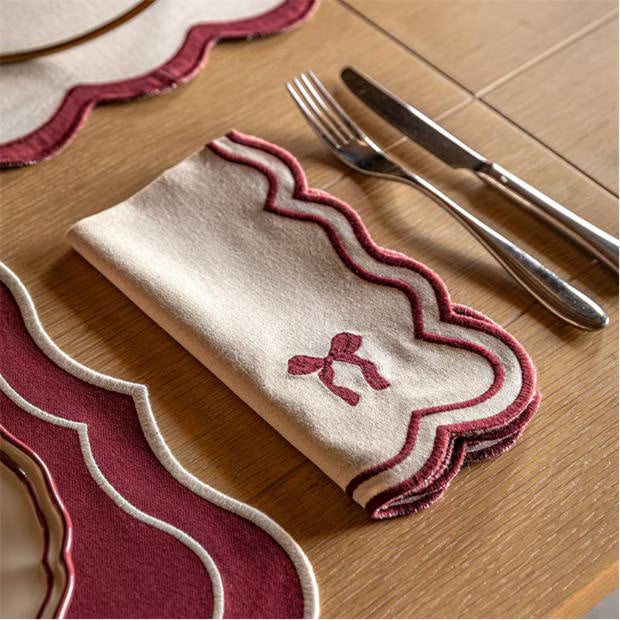 Gallery, Heritage Scallop Bow Napkins 4pk