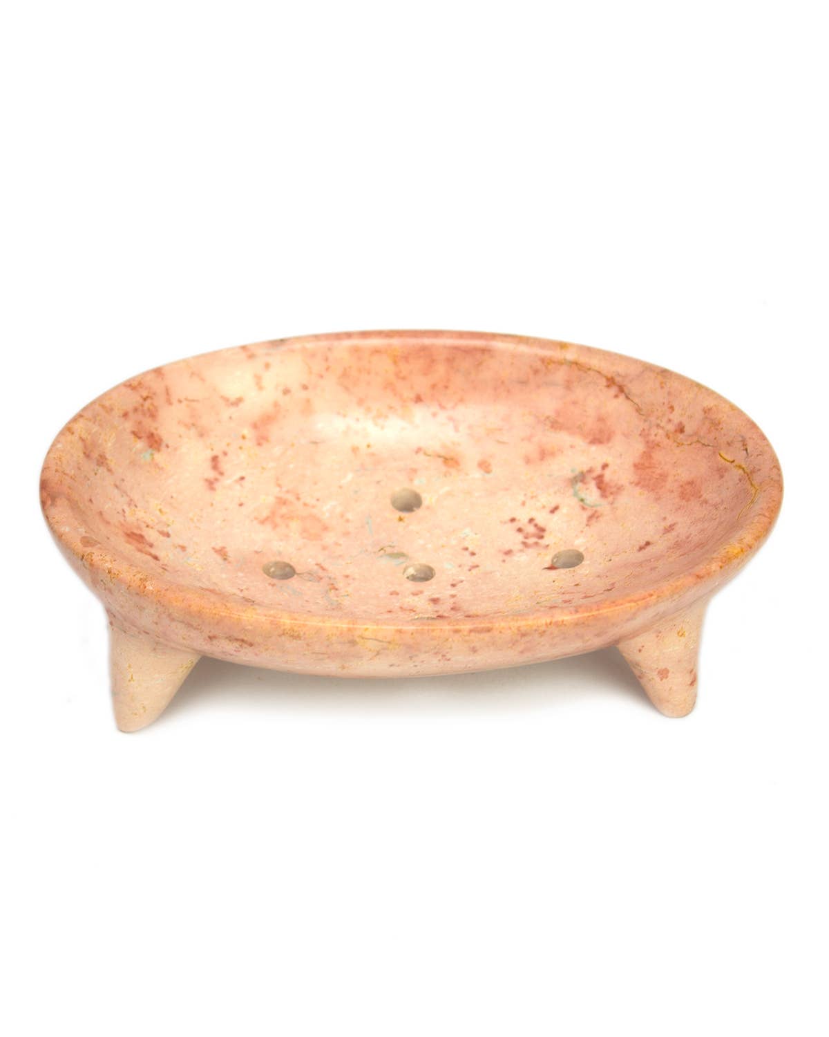 soapstone soap dish with three legs on a white background