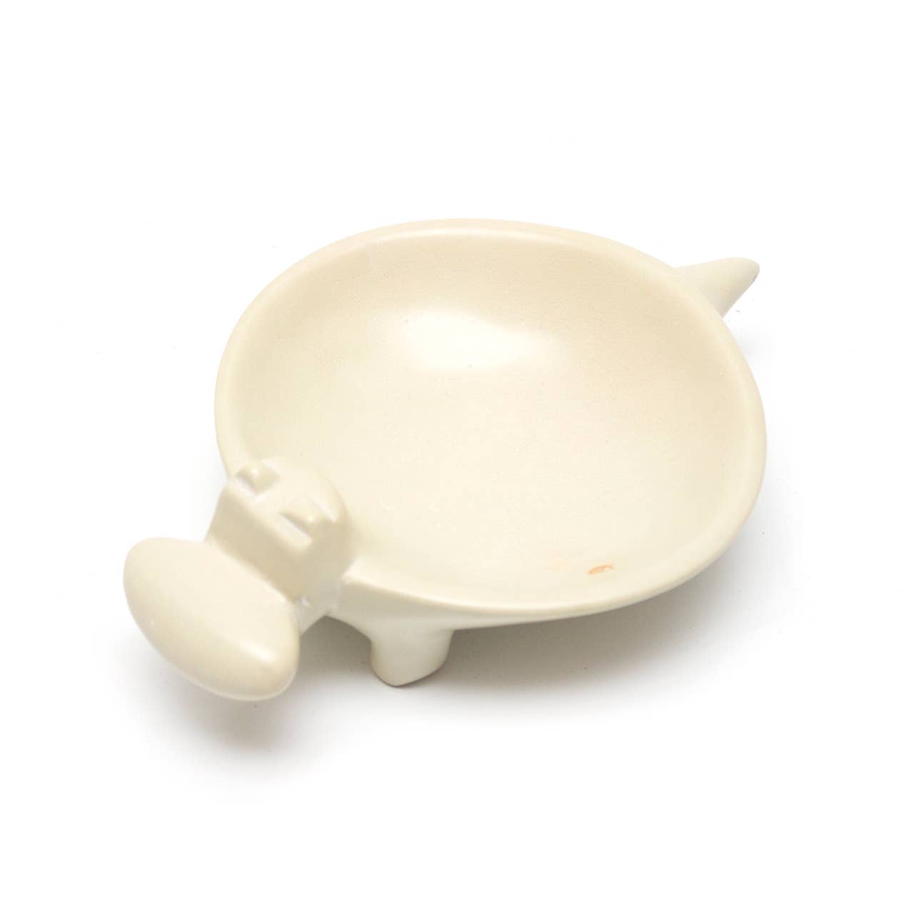 White soapstone turtle on a white background