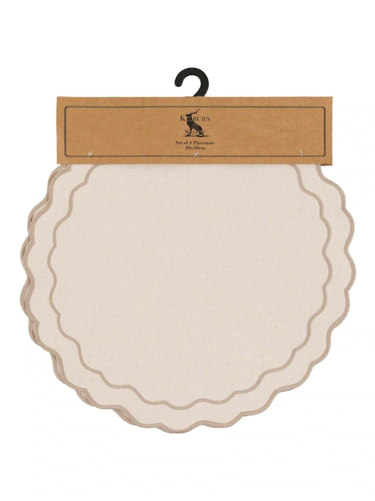 Gallery, Deco Luxe Scallop Placemats 4pk