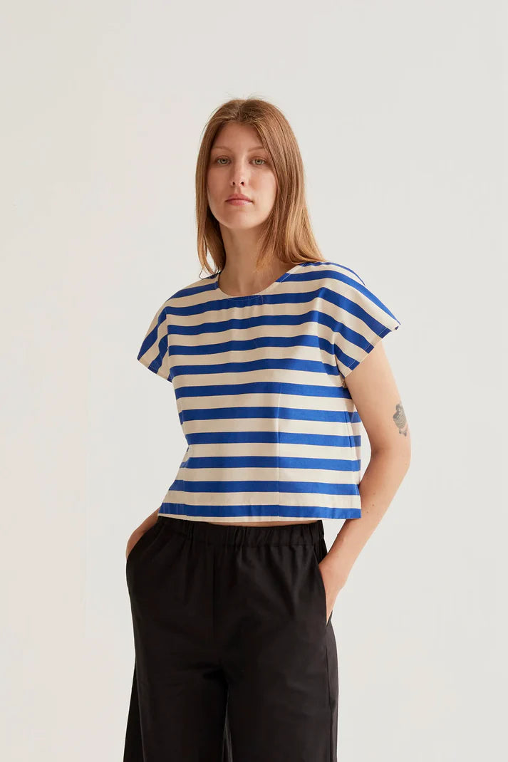 Bamboo Blue Stripe Top