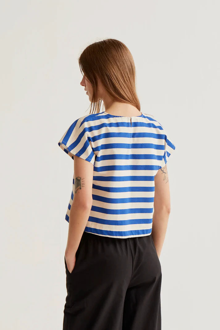 Bamboo Blue Stripe Top
