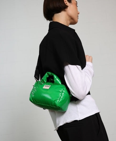 Wouf Bright Green Glossy Bowling Bag