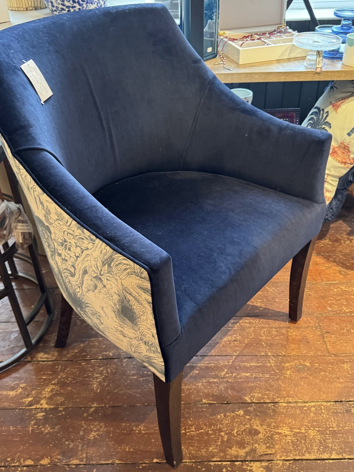 Blue Velvet Club Chair
