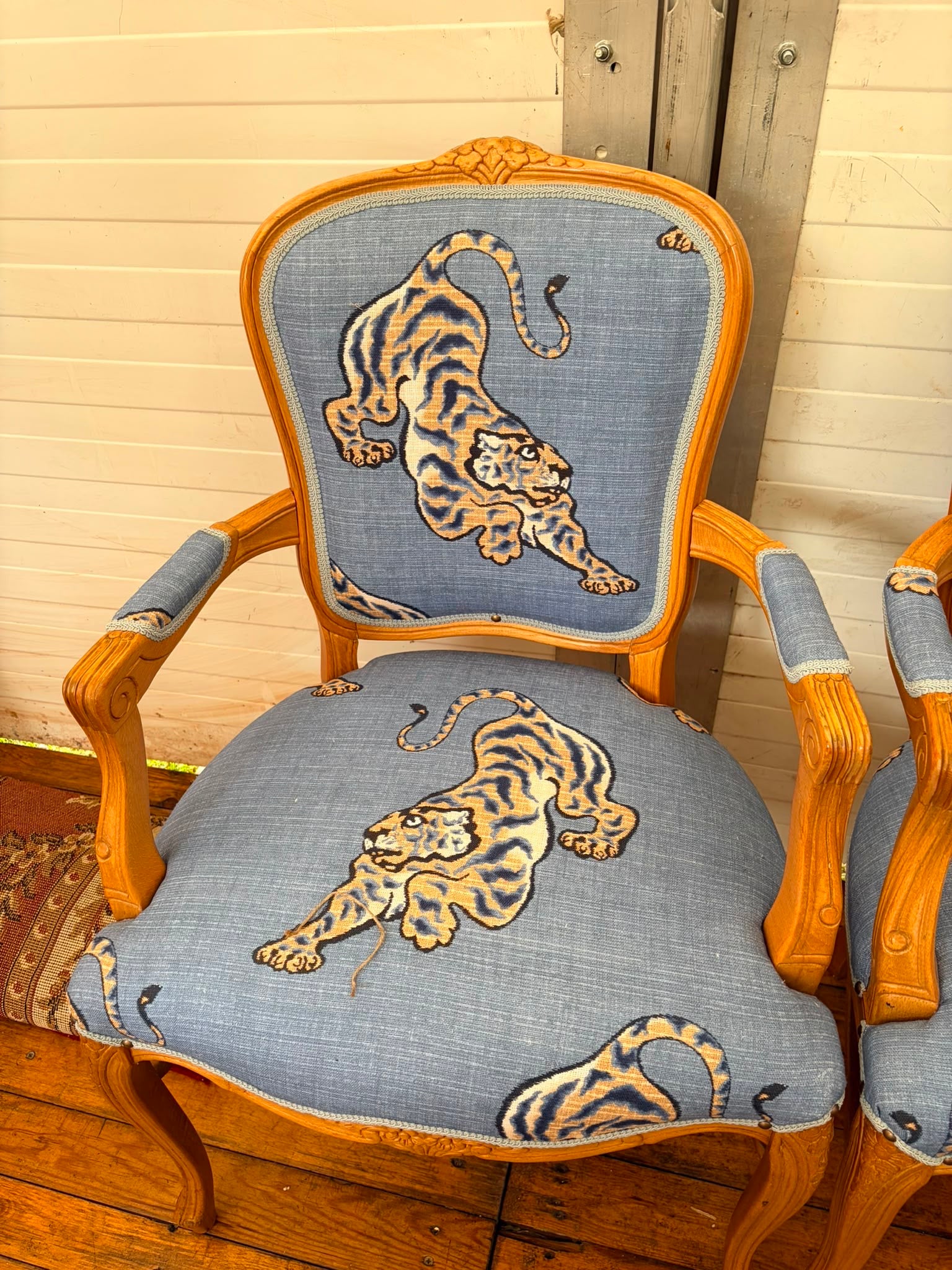 Colefax & Flower Blue Tiger Chair