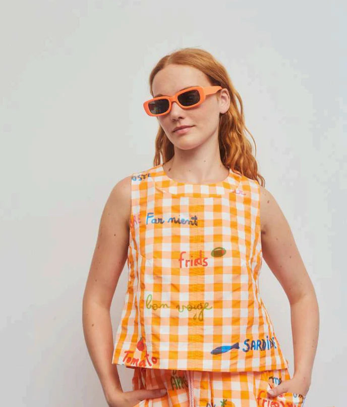 Cuero Olivia Orange Top