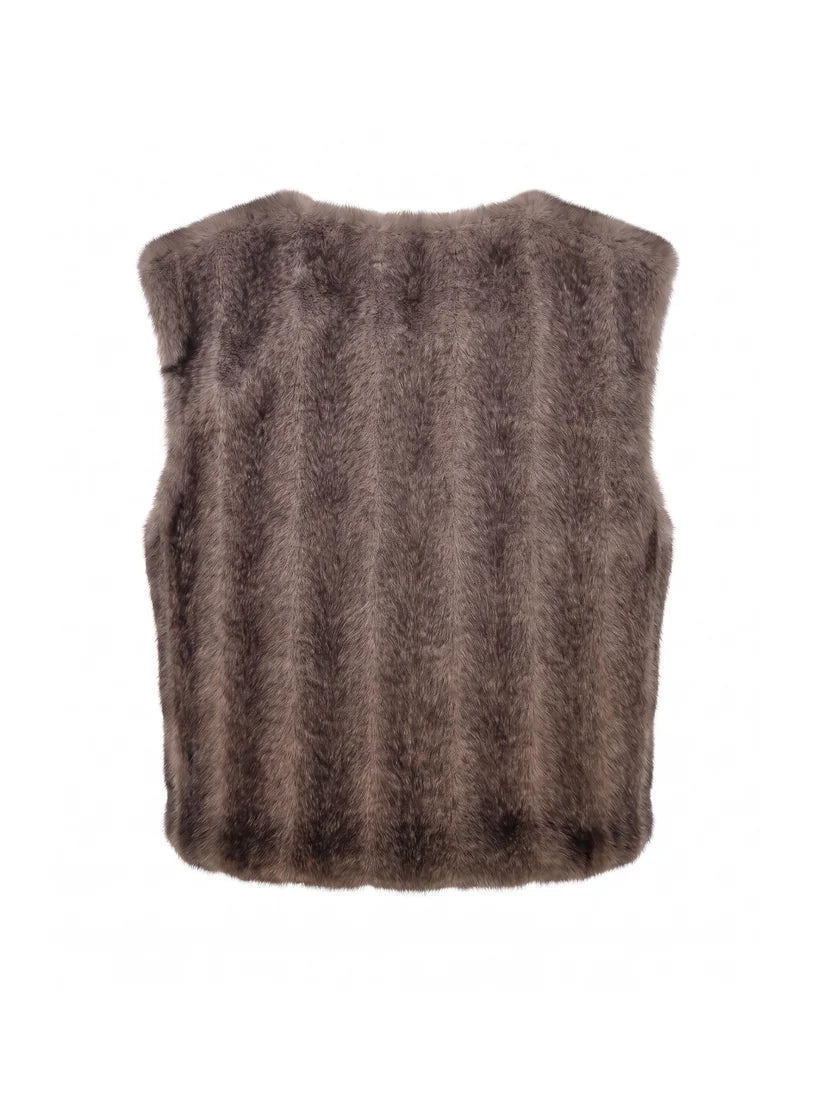 Edelweiss Faux Fur Gilet - Mink