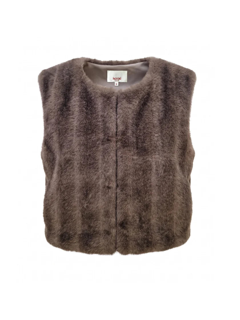 Edelweiss Faux Fur Gilet - Mink