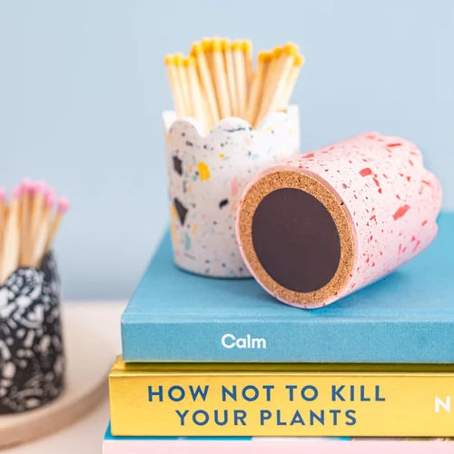 Scalloped Terrazzo Match Pot