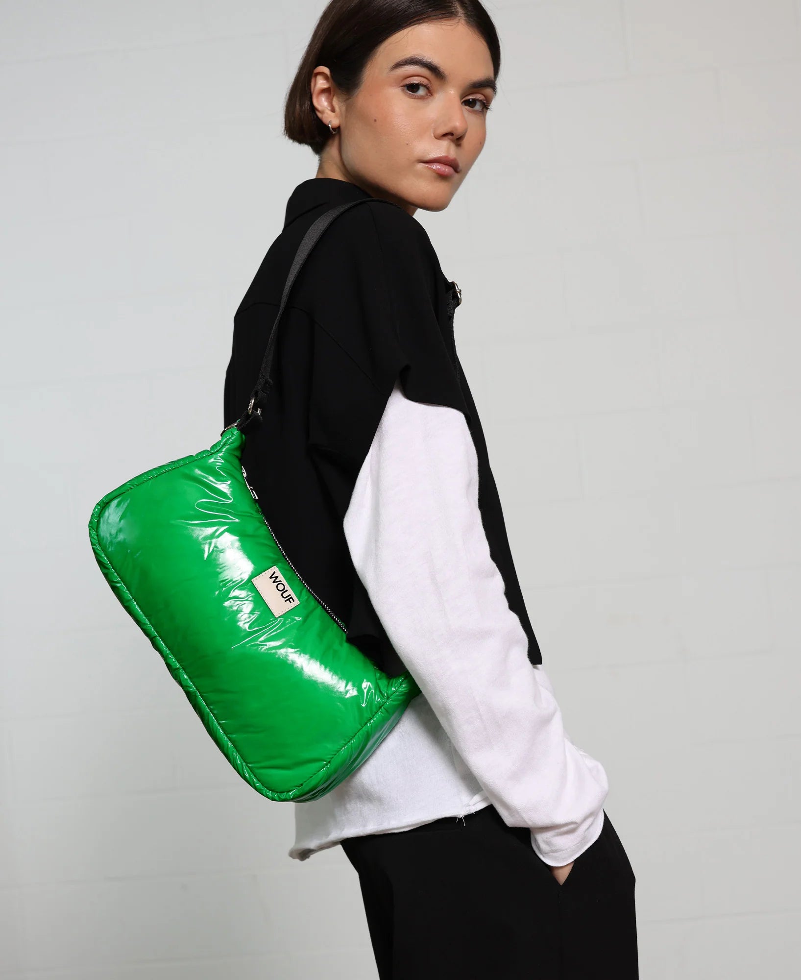 Wouf - Bright Green Gloss shoulder Bag