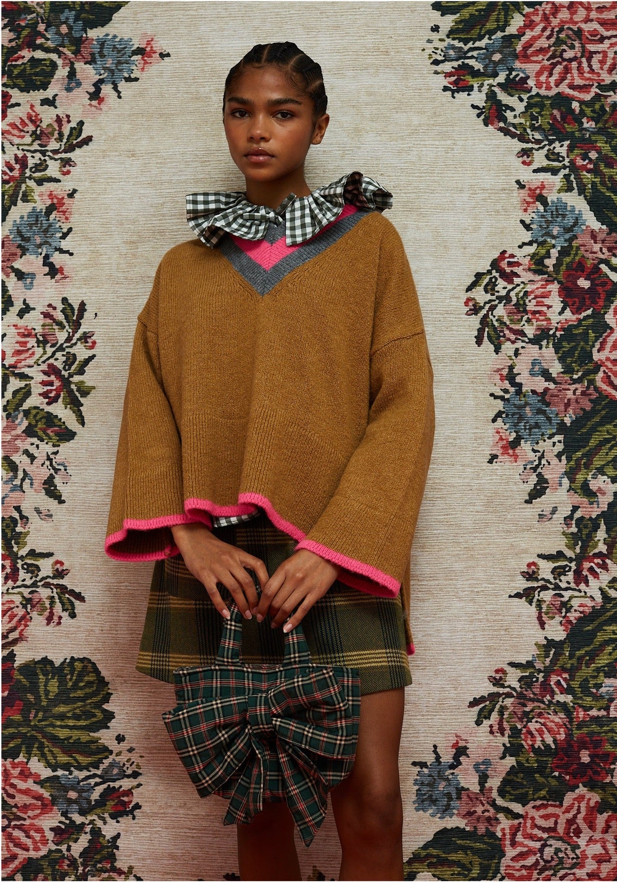 Dr Bloom Clutch Tartan Green