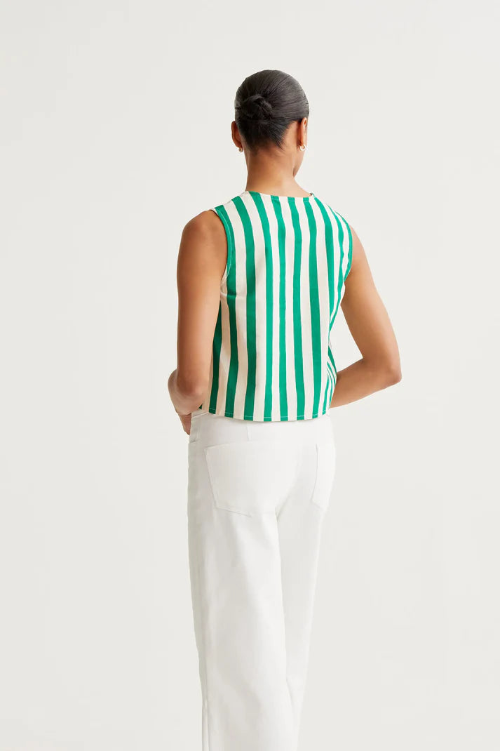 Bamboo Green Striped Top