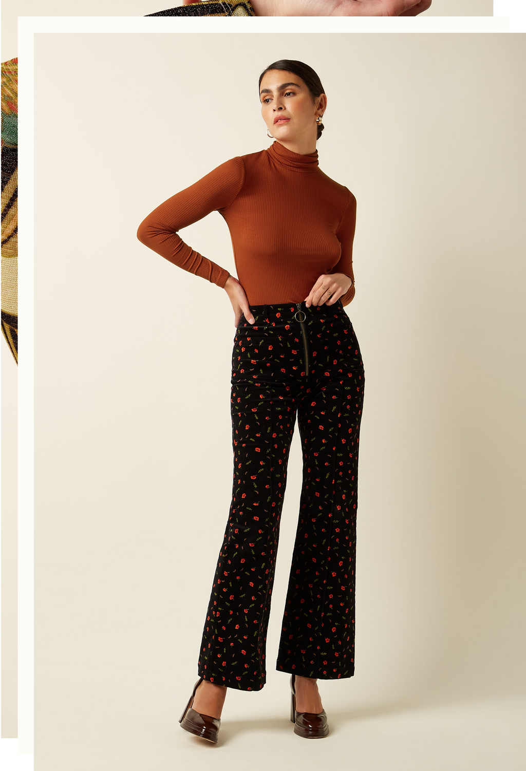 King Louis - Ida Front Zip Trousers- Floral