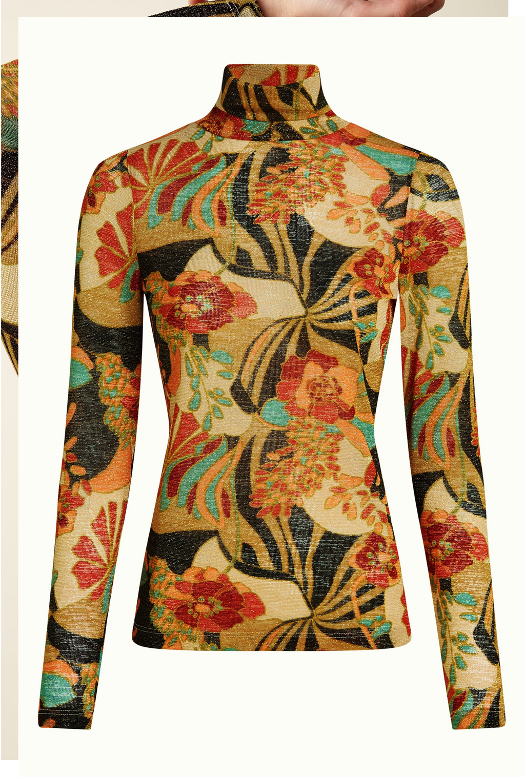 King Louis Daz roll Neck Top - Sheer