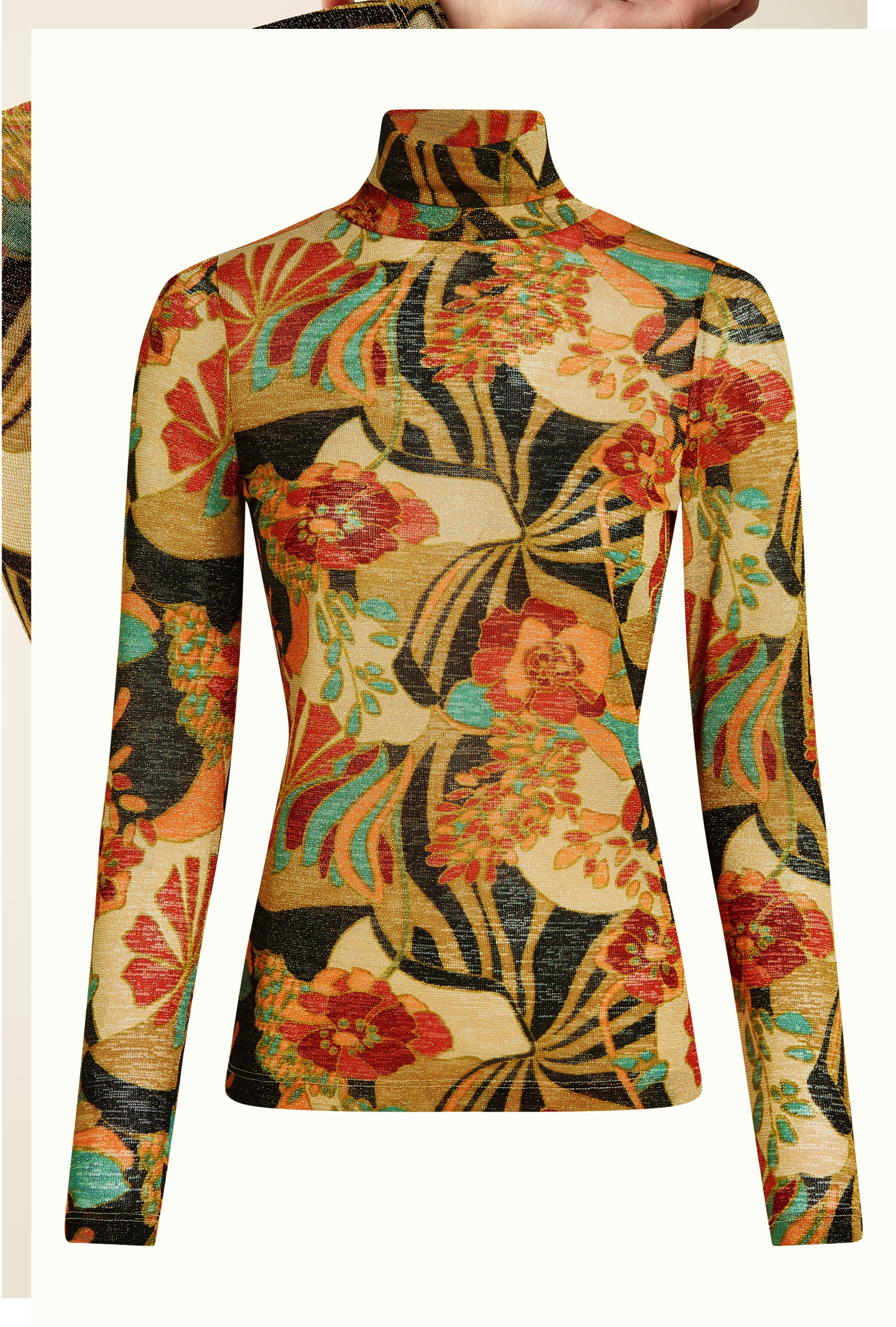 King Louis Daz roll Neck Top - Sheer