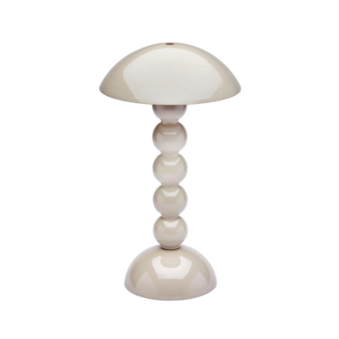 beige table lamp with a unique design on a white background